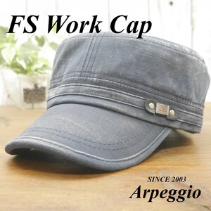 FS work Cap ワークキャップ ネイビー　ダメージ加工　ビンテージ加工　男女OK 送料\350♪　メンズ レディース　サイズ調整可