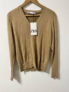 Z-62 Zara Knit с длинным рукавом v Sweater v Neck