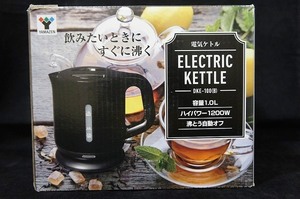 ＃196 電気ケトル 1.0L 空焚き防止機能付 DKE-100 ※開封済み、※通電確認済み。