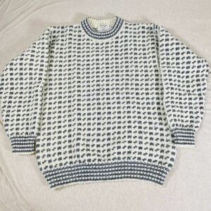 90s Norway ノルウェー製　handknittingknit BirdsEye バーズアイ　XLsize 70s 80s エルエルビーン　