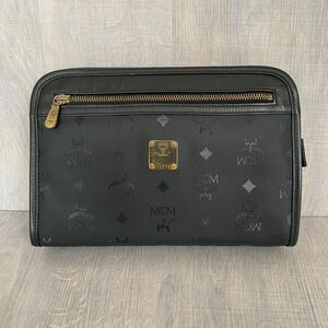 Xmas SALE MCM 総柄 クラッチ バッグ ブラック ゴールド