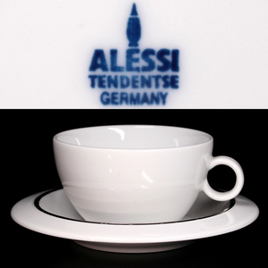 アレッシイ ALESSI 「バべロ」 プラチナライン カップ＆ソーサー tendentse GERMANY　検索：ARABIA アラビア 廃盤品