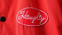 ★HAUGHTY Clothingハウティ ワッペンプリントフラグチェック裏地フーデットコーチジャケット　　古着ユーズド男性メンズXL赤レッド_画像5