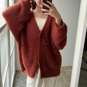 【Amivr】カーディガン　shaggy over size cardigan