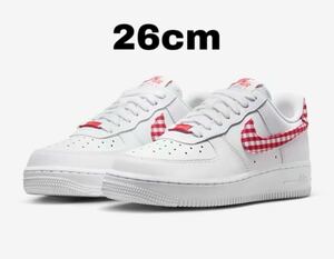 WMNS AIR FORCE 1 '07 ESS TREND "RED GINGHAM" DZ2784-101 （ホワイト/ミスティックレッド）