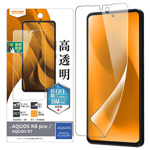 AQUOS R8pro R7 フィルム 指紋防止 光沢 クリア 透明 抗菌 抗ウィルス 保護 SH-51D SH-52C SHARP