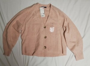 741送料300円 未使用品 UNIQLO ユニクロ スフレヤーン ショート カーディガン レディース S ピンク ニット カーディガン 251-451684