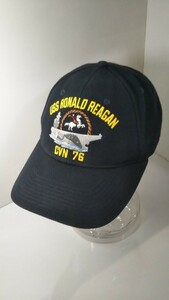 609送料200円 空母ロナルド・レーガン帽子 アメリカ海軍横須賀基地　米軍 海軍 キャップ ロゴ刺繍