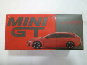 【MINI GT】ミニGT　1/64　Audi RS ６ Avant Carbon Black Edition Tango Red【同梱可能】