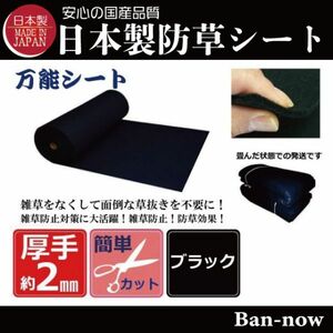 （②黒 131ｃｍ×10ｍ×4枚）厚手 雑草防止 除草 Ban-now 万能 防根 防草シート