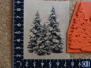 ★ラバースタンプ／モミの木に積もる雪