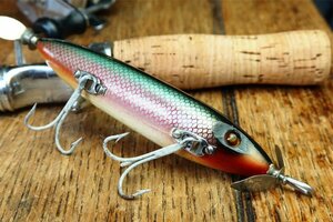 1920/30年代 HEDDON SOS アンティーク オールド ヘドン ウッドルアー ウンデッドスプーク原型 道楽 BALSA50 ZEAL ザウルス 木製ファンに