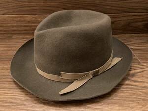 ●Borsalino ボルサリーノ フェルトハット （58cm） イタリア製 帽子 中折れハット ラビットファー 兎 ANTICA CASA ソフトハット 茶