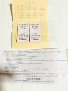 東武鉄道 株主優待★株主優待乗車証2枚＋株主優待冊子一冊