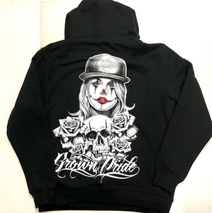 BI28)NO BRAND VIDA LOCA ピエロ プリントプルオーバーパーカー/BLK/3XL/USサイズ/大きいサイズ/LA/HIPHOP/ウエッサイ