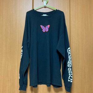 X-girl エックスガール　BUTTERFLY L/S REGULAR TEE 長袖 ロンT 長袖無地　