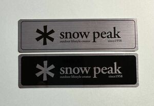 snow peak スノーピーク ロゴ　メタリック マグネット ステッカー　メタリック(シルバー&ブラック) 小