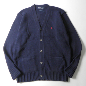 ポロ ラルフローレン Polo by Ralph Lauren レッドポニー刺繍入 コットン100％ Vネックローゲージニットカーディガン 国内正規 m1214-1