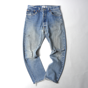 USA製 Levi's×RE/DONE リダン 501 レギュラーストレートジーンズ デニムパンツ ボタンフライ W26 公認リメイクブランド l0214-2