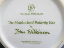 15164　ロ511-541　フランクリンポーセリン　牧場の蝶の花瓶　ジョン・ウィルキンソン作　蝶 花瓶 金縁 金彩　FRANKLIN PORCELAIN　ヤ80_画像9