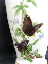 15164　ロ511-541　フランクリンポーセリン　牧場の蝶の花瓶　ジョン・ウィルキンソン作　蝶 花瓶 金縁 金彩　FRANKLIN PORCELAIN　ヤ80_画像5