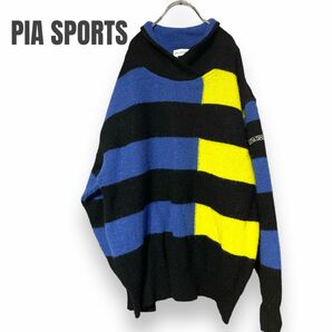 PIA SPORTS ヴィンテージ　古着　ニット　セーター　メンズ　ユーズド　 長袖　vintage ユーズドフルギ　個性的　