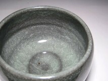 清水卯一 青磁貫入茶碗 穏やかな和の味わいが見事な逸品　　　　　　v758_画像8