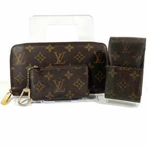 ☆1円スタート☆LOUIS VUITTON 長財布 タバコケース 小銭入れ コインケース M60017 M63024 モノグラム ジッピーウォレット 財布美品 RK