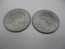 古銭 1776－1976年 アイゼンハワー 1ドル 銀貨 硬貨 建国200年 記念 アメリカ 米国 1972年 2枚 *35353_画像2