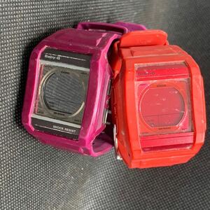 (12-61) CASIOカシオBaby-G babyg ベビーＧ ベイビージー ベビジー　BG-810 パープル ピンク オレンジ　スクエアモデル レディース 腕時計