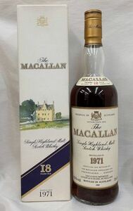 ♪1円～1971 The MACALLAN 18YEARS OLD 　マッカラン18年　旧ボトル　750ml×1本　43% 　未開栓　