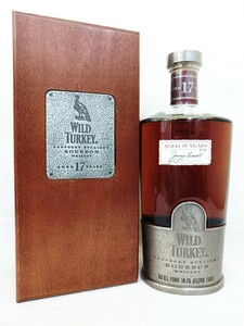 ♪１円～古酒 ウイスキー WILD TURKEY　ワイルド・ターキー 17年　バーボンウィスキー グレーン・モルト 木製共箱付 限定品　750ml／50.5%