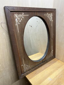 122913 ornament mirror ... wooden mirror antique retro Vintage stylish simple car Be Europe 