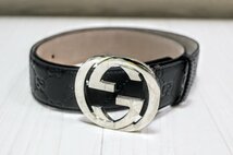 GUCCI　グッチ　ベルト　シグネチャーレザーベルト　411924 CWC1N 85.34 525040 記載　X4A2512_画像2