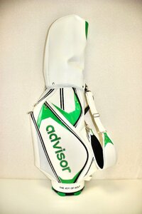 【1円スタート】11H3180　advisor アドバイザー　THE JOY OF GOLF カート型キャディーバッグ　6分割　口径約22cm 8,5インチ