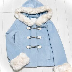 CECIL McBEE セシルマクビー　ブルー　ファー　ショートコート　ダッフル ベージュ ファー 長袖 アウター　完売品　人気