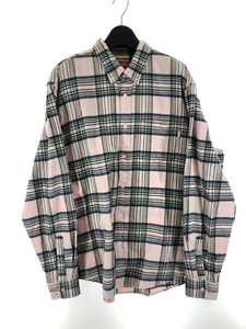 【中古】Supreme 20AW Tartan Flannel Shirt サイズL ピンク グリーン シュプリーム フランネルシャツ[240017599662]