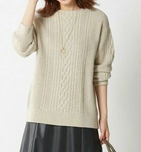 新品!■オンワード / ONWARD / J.PRESS LADIES L■FRISBY ボートネック ケーブル ニット■アイボリー系　大きいサイズ（XL） / 20,900円