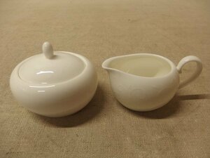 1230348w【Noritake CHRISTINA WHITE クリーマー シュガーポット セット】ノリタケ/クリスティーナホワイト/茶器/洋食器/陶器/中古品