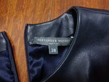 アレキサンダー・マックイーン Alexander McQueen ワンピース ジャンパースカート ドレス 羊革 紺 38 EABM 2015 00003 ZEOPZEYM_画像6