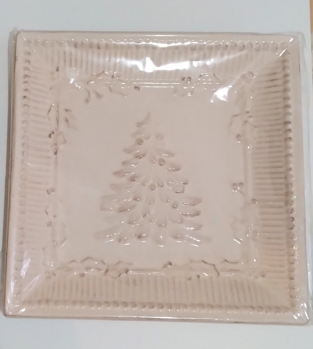 Plato de Navidad de cerámica Plato plano Figura de objeto de árbol de Navidad, trabajos hechos a mano, interior, bienes varios, ornamento, objeto