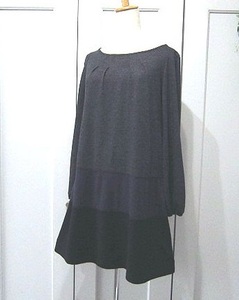  Untitled UNTITLED One-piece tunic wool 100%toli color made in Japan 