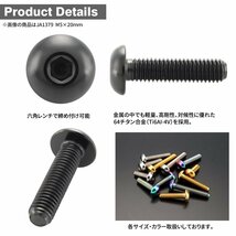 M5×20mm P0.8 64チタン合金 トラスヘッド 六角穴付き ボタンボルト ブラック 1個 JA1379_画像3