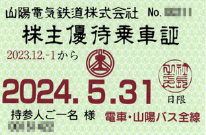 【即決★ネコポス送料無料】山陽電車株主優待乗車証【６ヵ月定期タイプ】