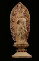 極上の木彫仏教美術 精密彫刻 仏像 手彫り 阿弥陀如来三尊立像 高さ約43ｃｍ_画像8
