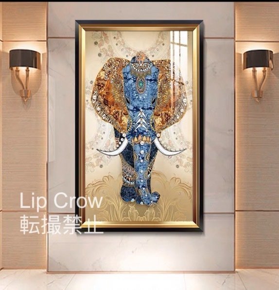 Elephant Oil Painting Luxury Art Painting Decoration Drawing Room Decorative Painting Entrance Wall Painting Hanging, Artwork, Painting, others