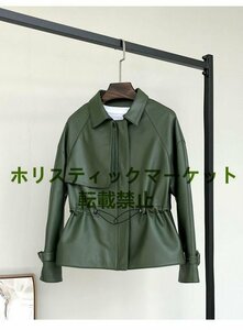 防寒 真冬 秋冬本革 ステンカラージャケット レディース レザーコート 女性 ラム革 カッコウイイ ビジネス 通勤 スタイリッシュ