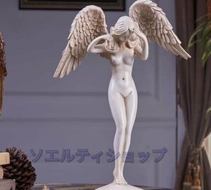 美品★エンジェル 女神 ヌード 西洋彫刻 彫像 オブジェ オーナメント 置物 フィギュリン インテリア 雑貨 樹脂 ハンドメイド 手作り