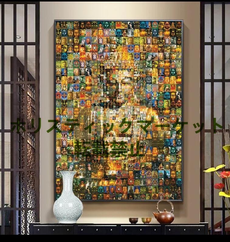 Modern light luxury entrance decorative painting Buddha statue hanging painting Town house wealth Tang Dynasty mural Corridor passage famous hotel mural, Painting, Oil painting, Nature, Landscape painting