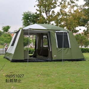 ８人以上 大型テント 2つのベッドルームと1つのリビングルーム アウトドア キャンプ キャンプ ピクニック 防雨 防風